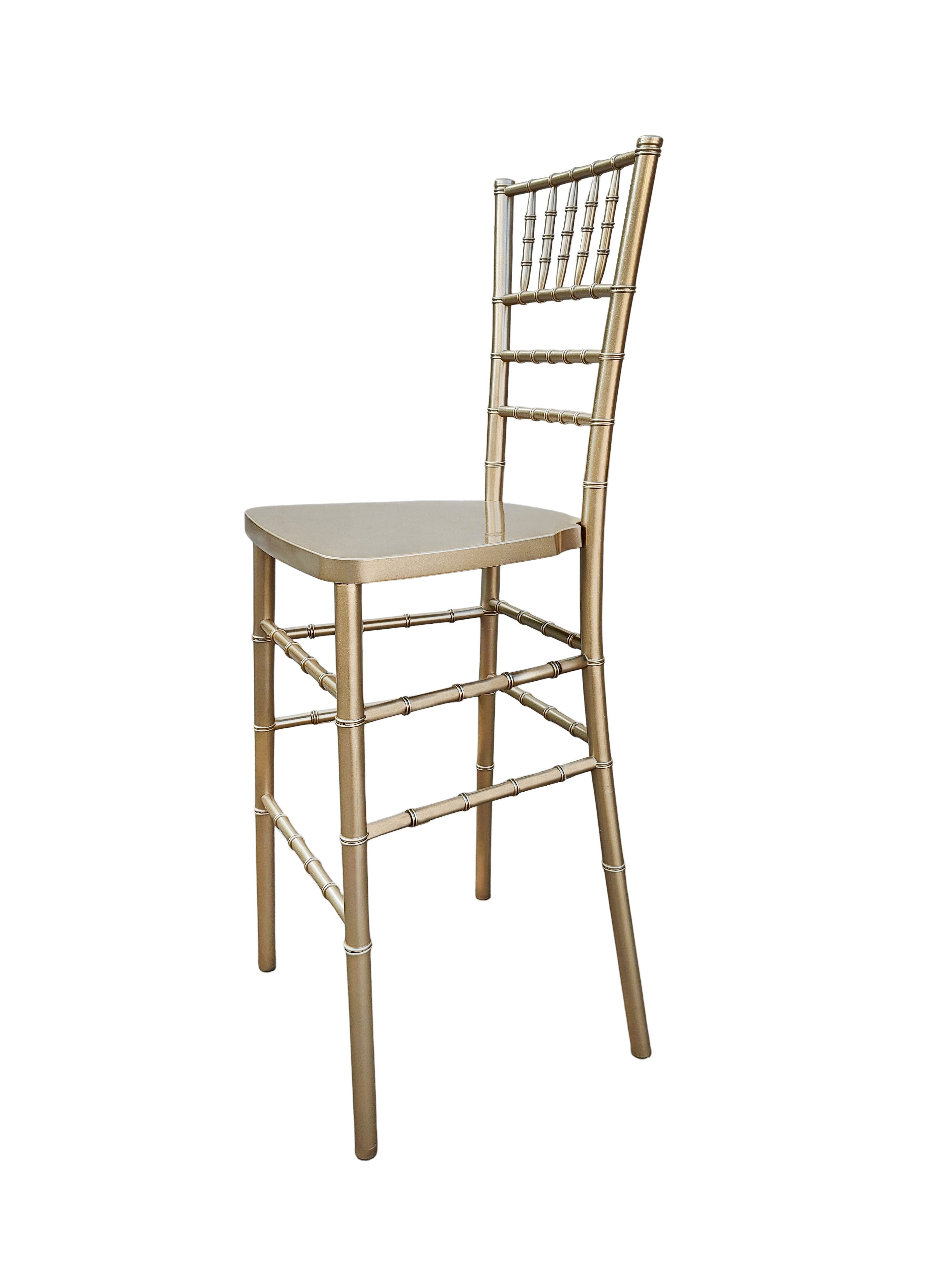 Sparkling Gold Champagne Resin Steel Skeleton™ Chiavari Barstool