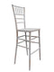 White Distressed with Brushed Wood Look Resin Steel Skeleton™ Chiavari Barstool