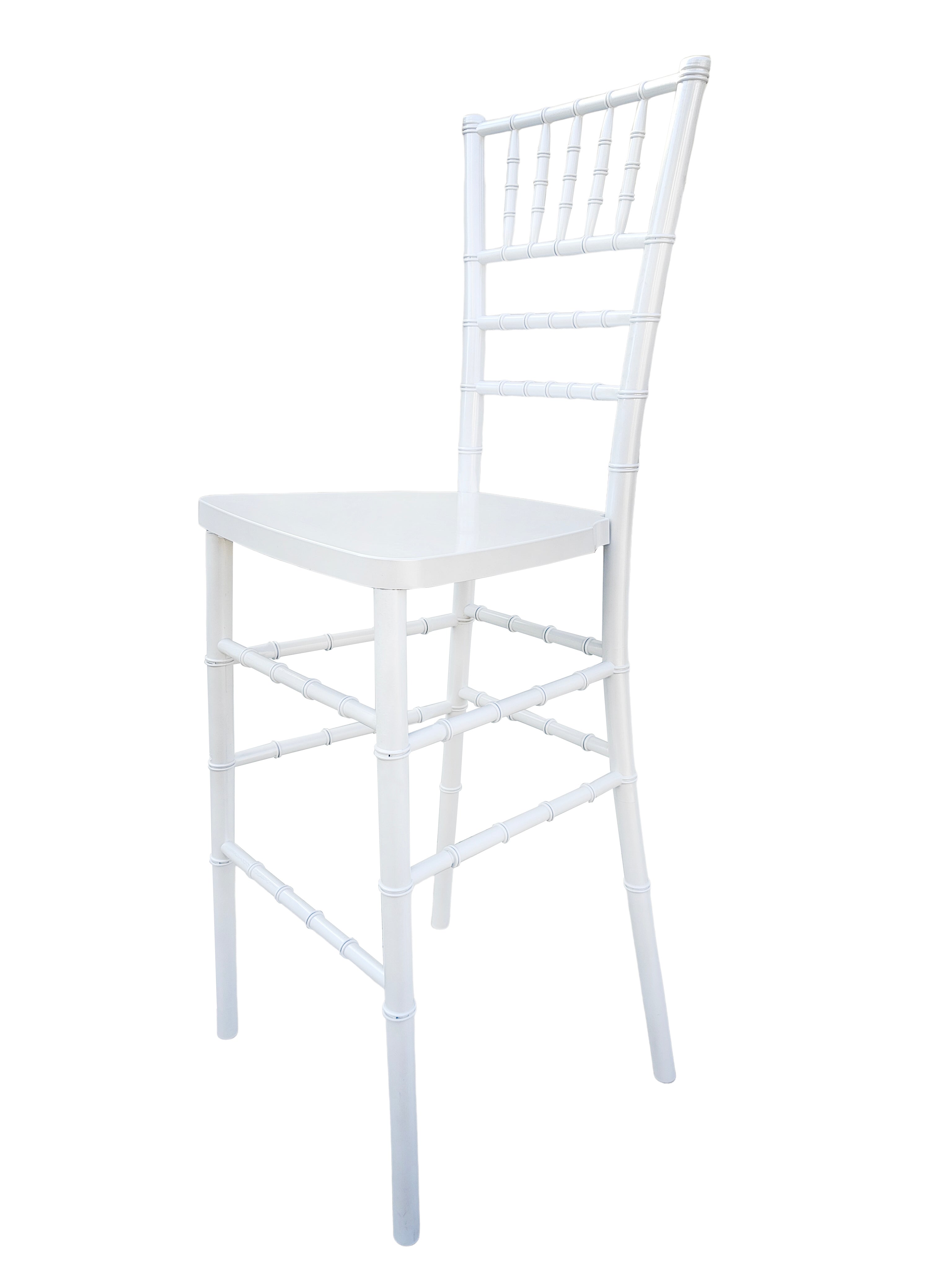 Sparkling Pearl White Resin Steel Skeleton™ Chiavari Barstool