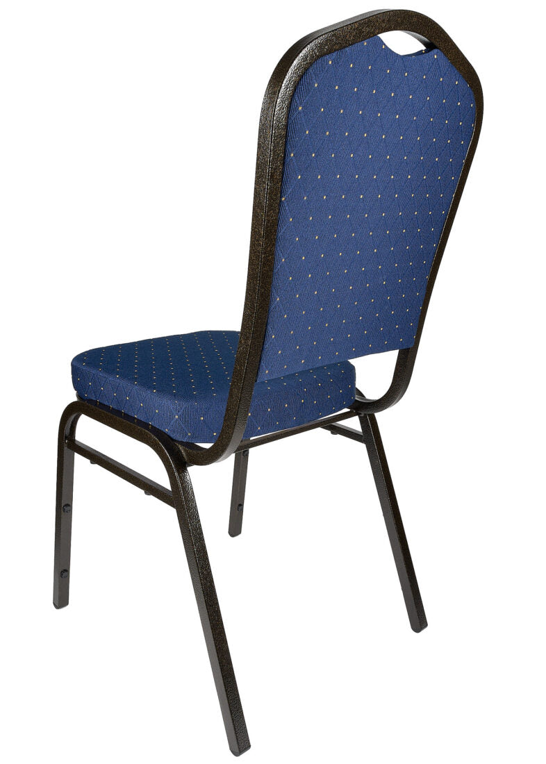 Blue Dotted Banquet Chair Left2