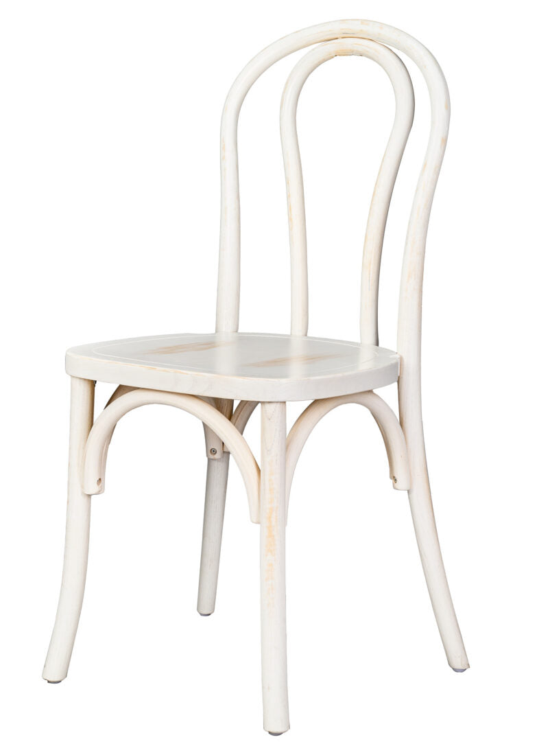 Bentwood Wood White Washed Restaurant Chair with Standard Square Seat by Chivari CBWW-ZG-T