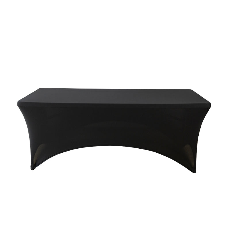 5-Pack Black Spandex 250gsm 6 Foot Folding Table Cover