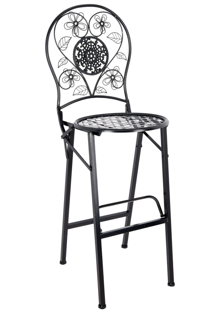 Black Barcelona Bistro Barstool with Round Seat and Back by Chivari (Per Chair Price Shown – Sold only in Quantities of 2)