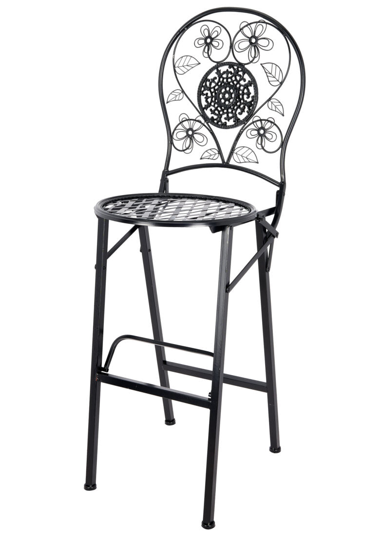 Black Barcelona Bistro Barstool with Round Seat and Back by Chivari (Per Chair Price Shown – Sold only in Quantities of 2)