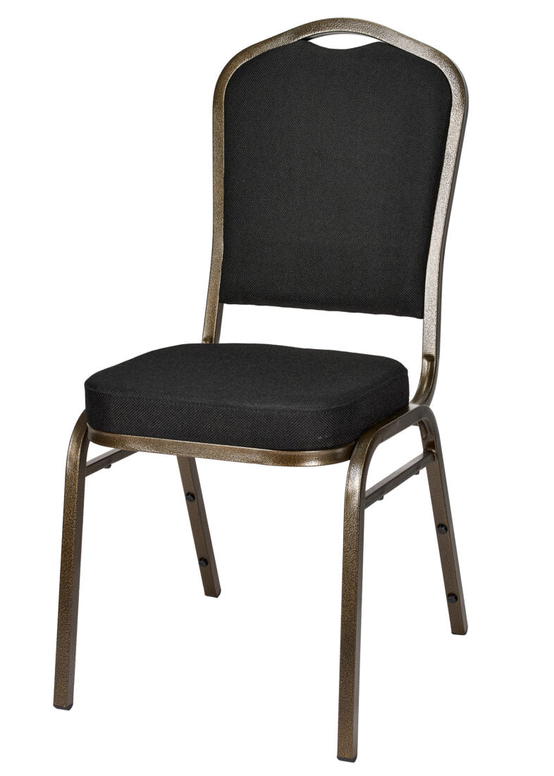 Black Fabric on Gold Vein Frame Crown Banquet Chair by Chivari CQCFBU-ZF-T