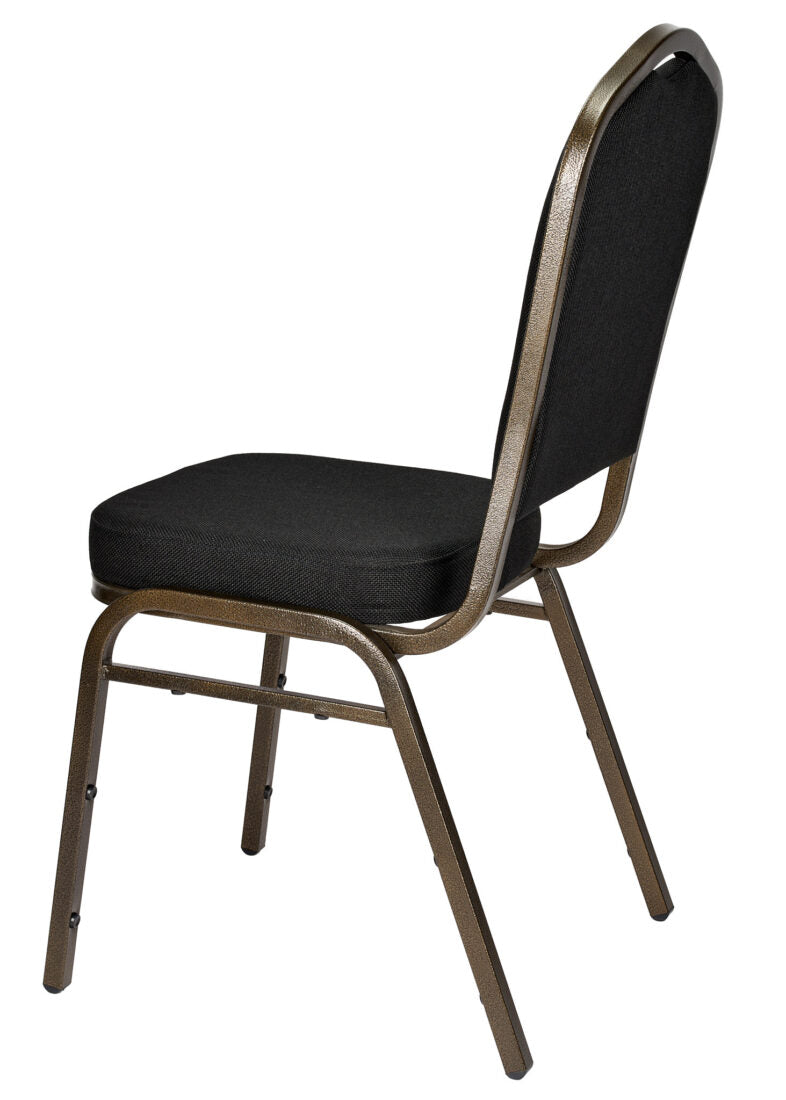 Black Fabric on Gold Vein Frame Crown Banquet Chair by Chivari CQCFBU-ZF-T