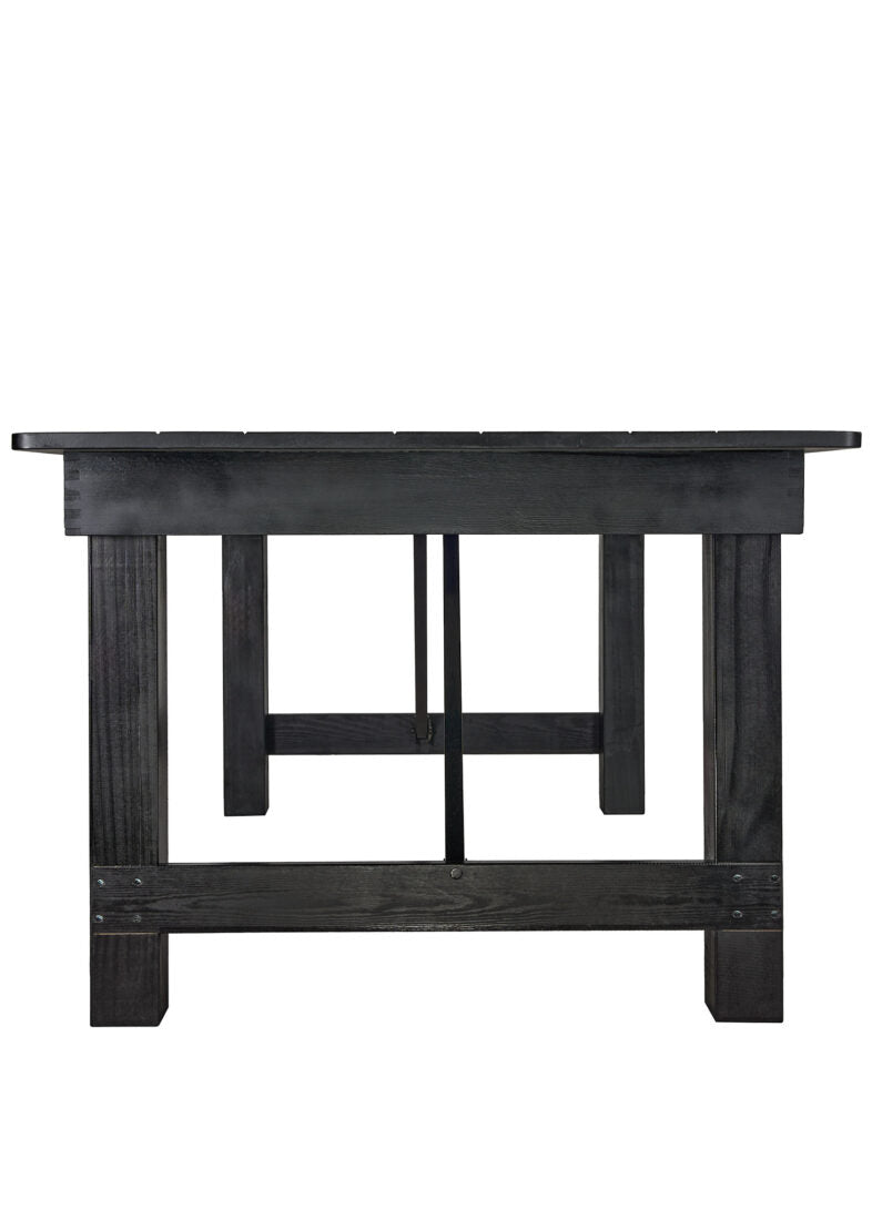 Black 6 Foot (72″ x 40″) Straight Leg Rectangle Wood Farmhouse Table