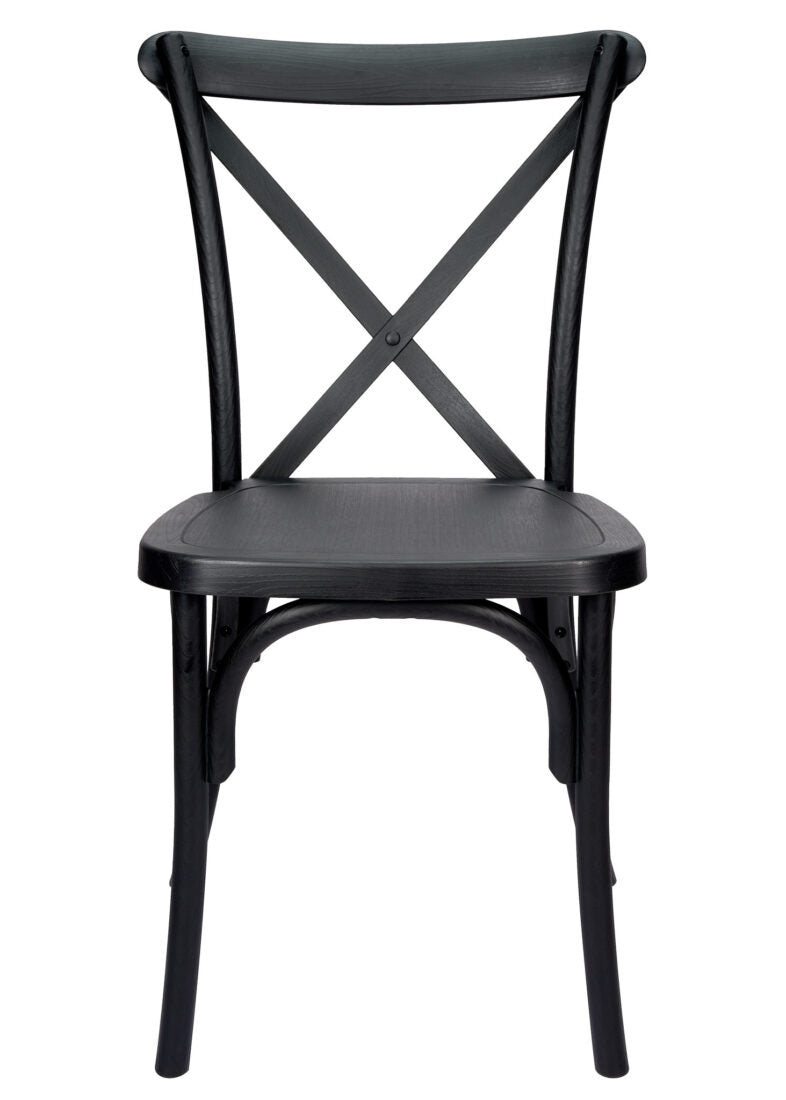 Black ToughResin Cross Back Chair CXRB-AX-T