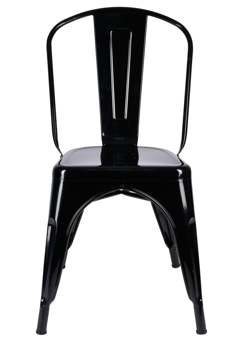 Black Hi Gloss Steelix Tolix Style Metal Restaurant Chair – Ships Fully Assembled CTMB-AX-T