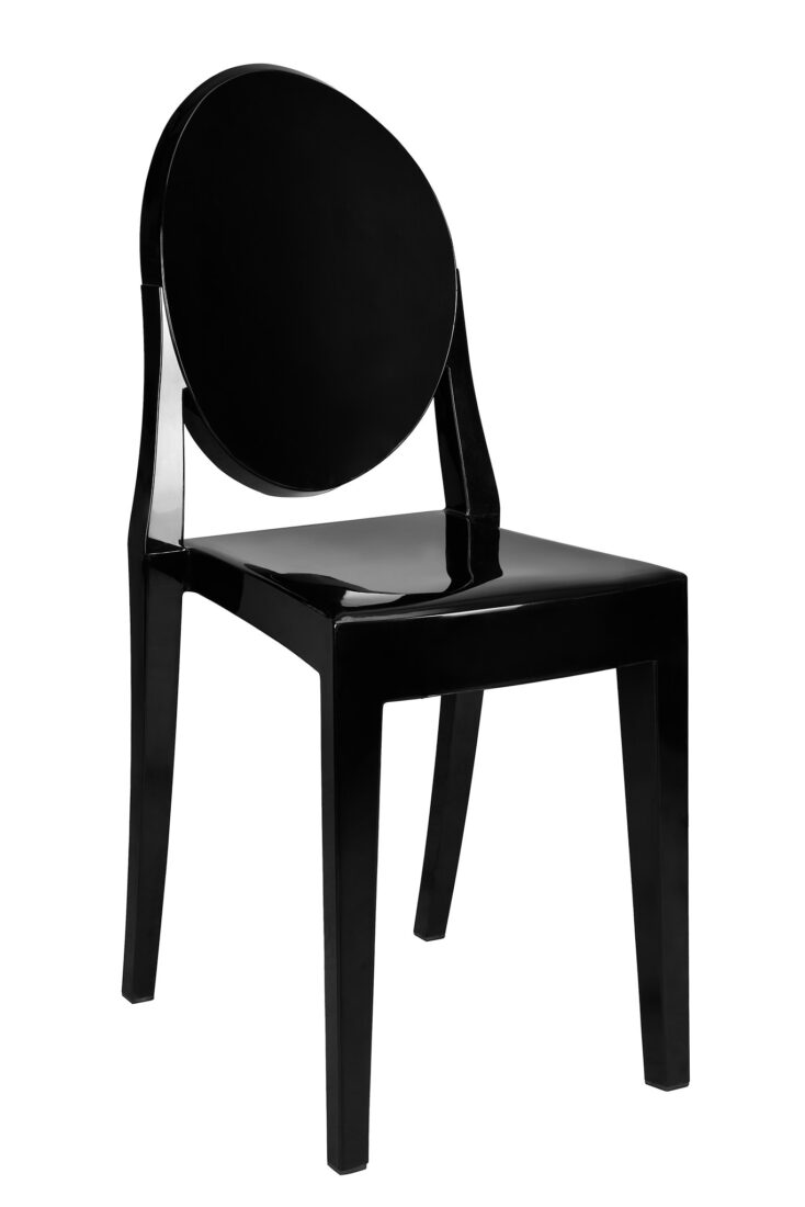 Black Resin Oval Back Victoria Ghost Chair by Chivari