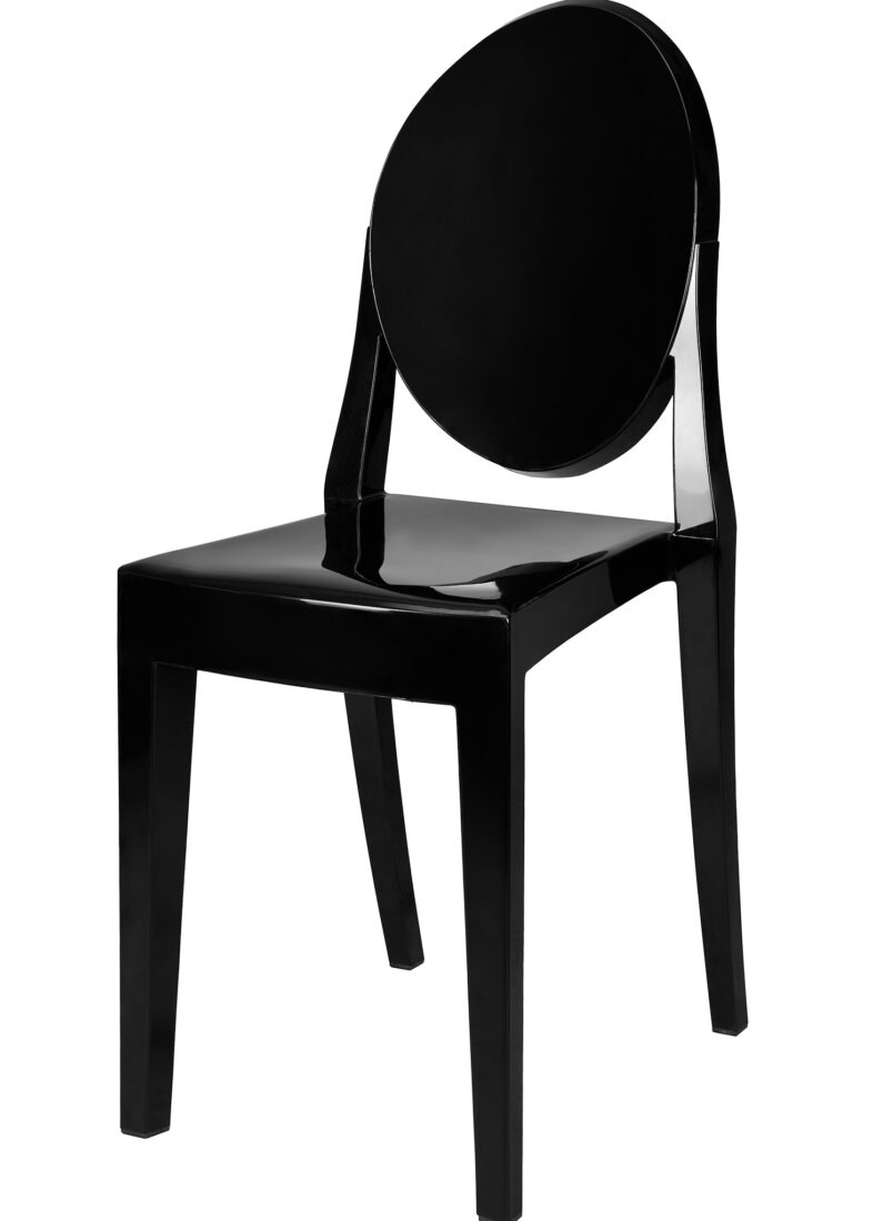 Black Resin Oval Back Victoria Ghost Chair by Chivari