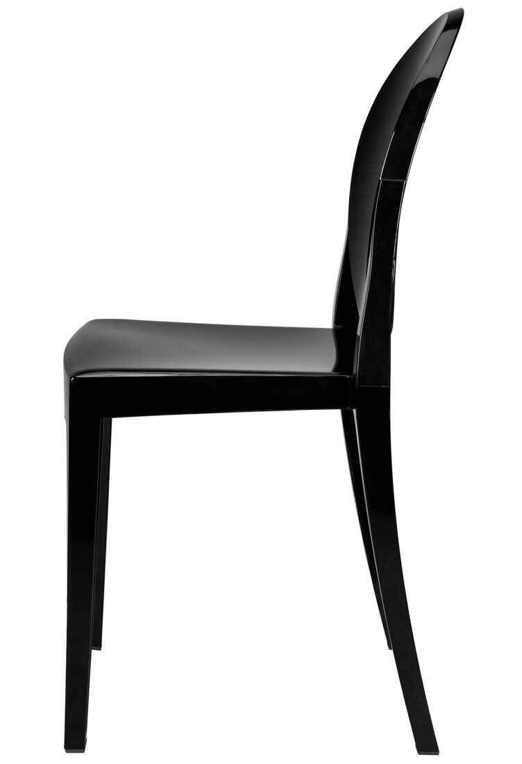 Black Resin Oval Back Victoria Ghost Chair by Chivari