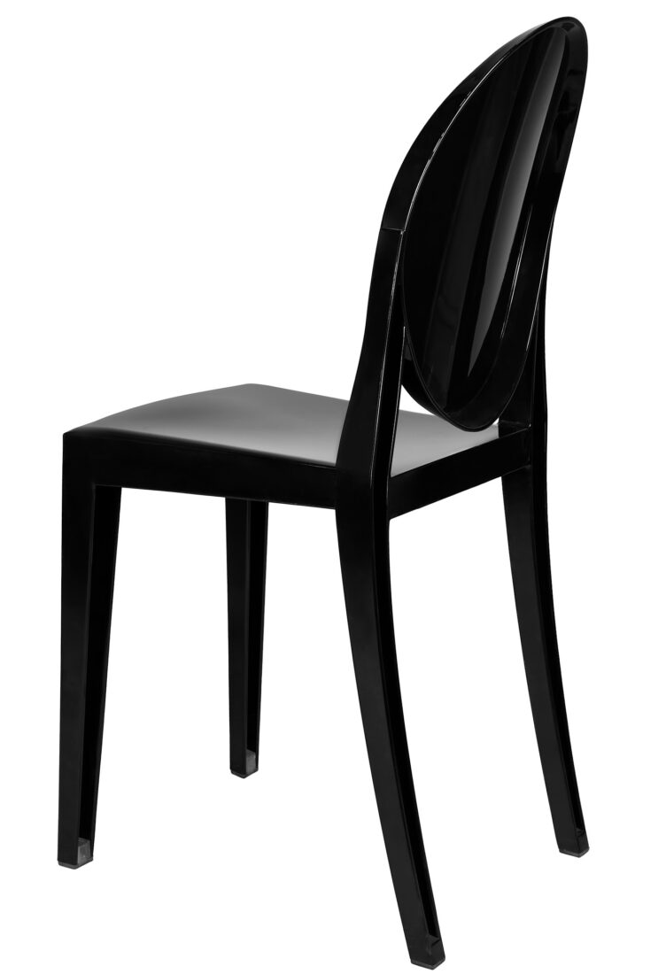 Black Resin Oval Back Victoria Ghost Chair by Chivari