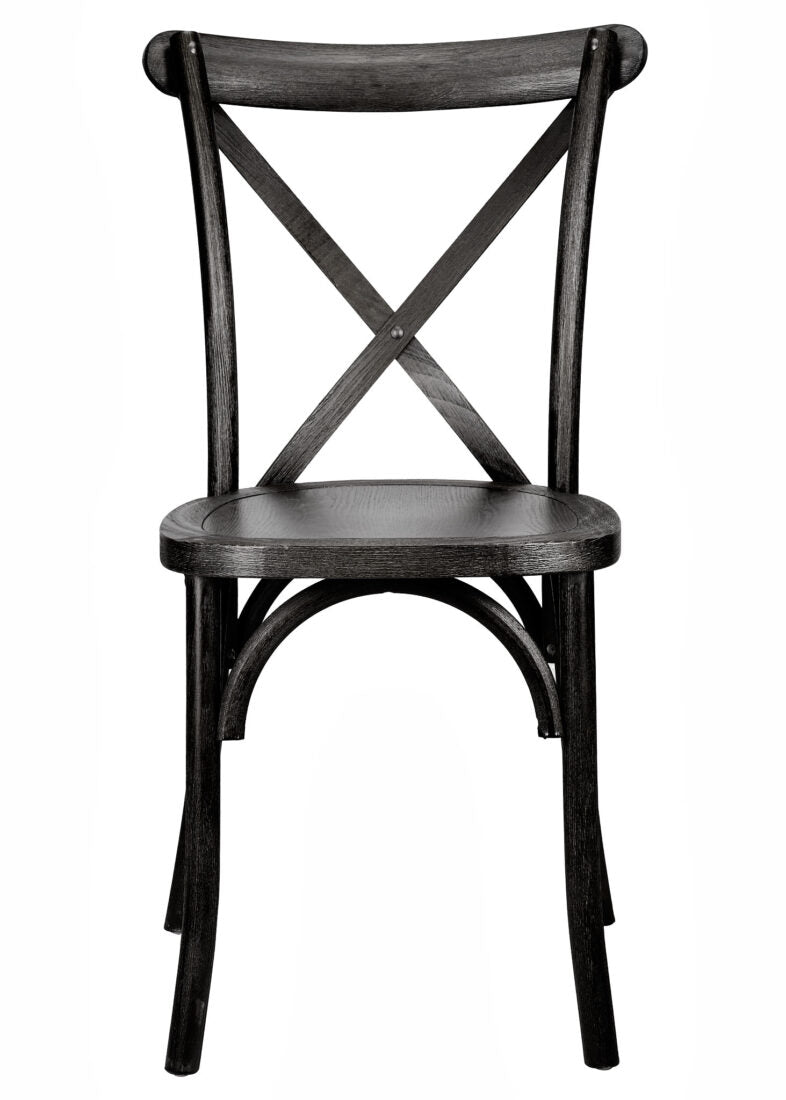 Black ToughWood Cross Back Chair by Chivari CXWB-AX-T