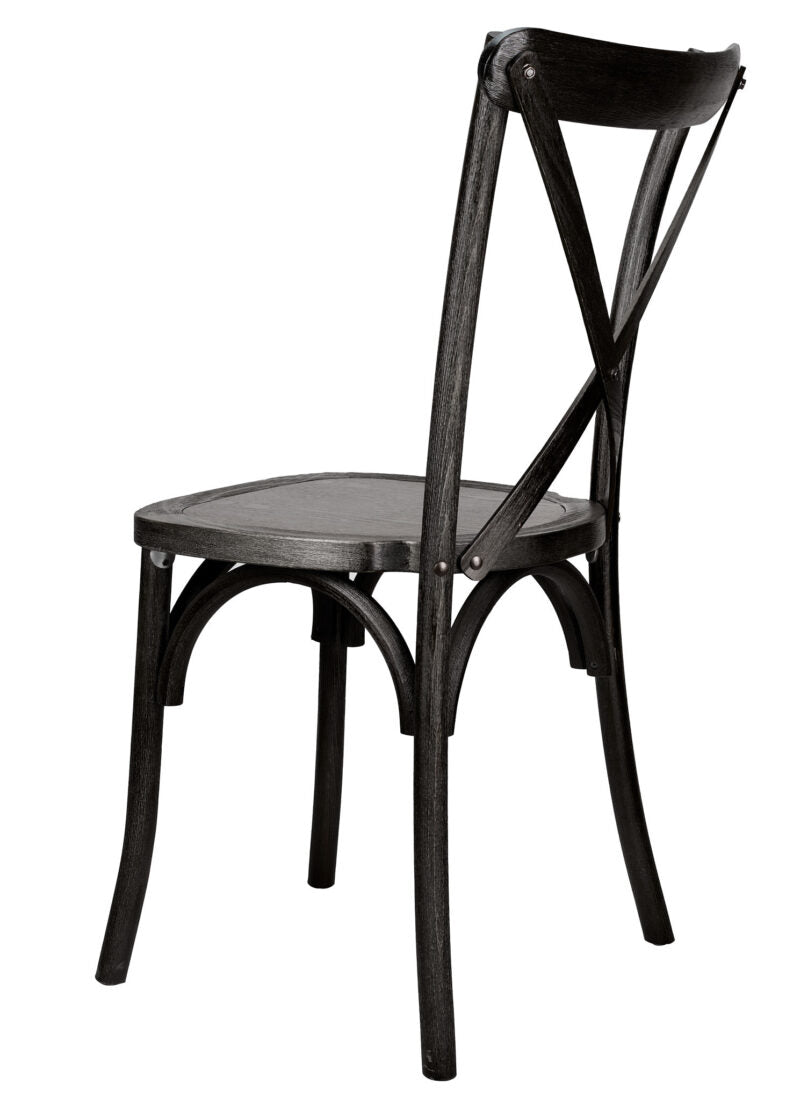 Black ToughWood Cross Back Chair by Chivari CXWB-AX-T