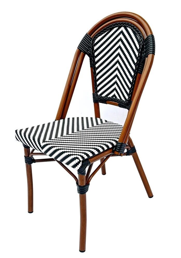 Black and White French Bistro Patio Dining Chair