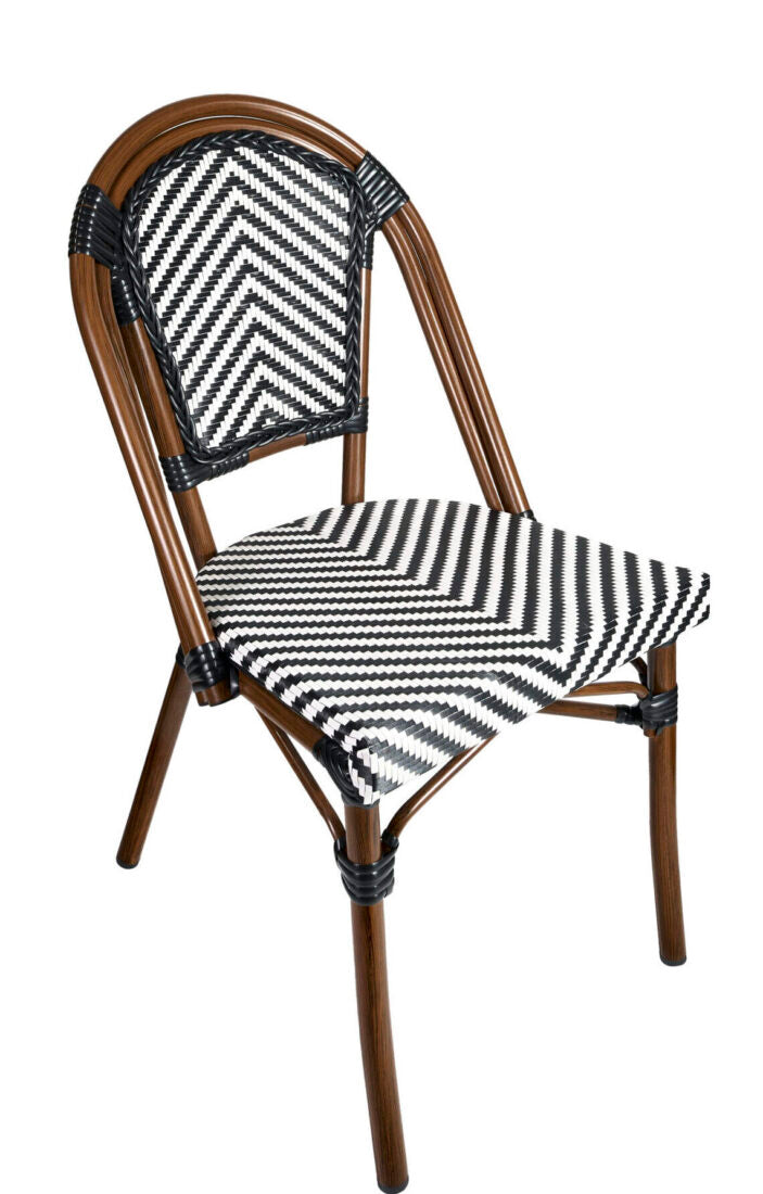 Black and White French Bistro Patio Dining Chair