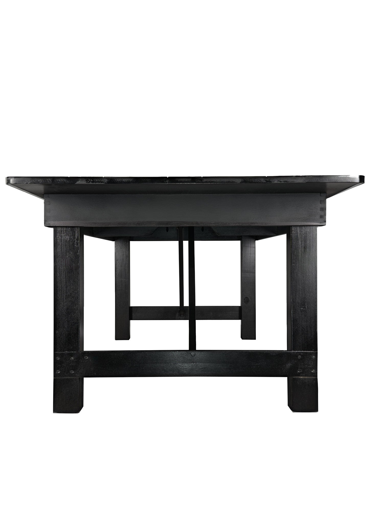 8 Foot (96" x 40") Black Straight Leg Rectangle Wood Farmhouse Table