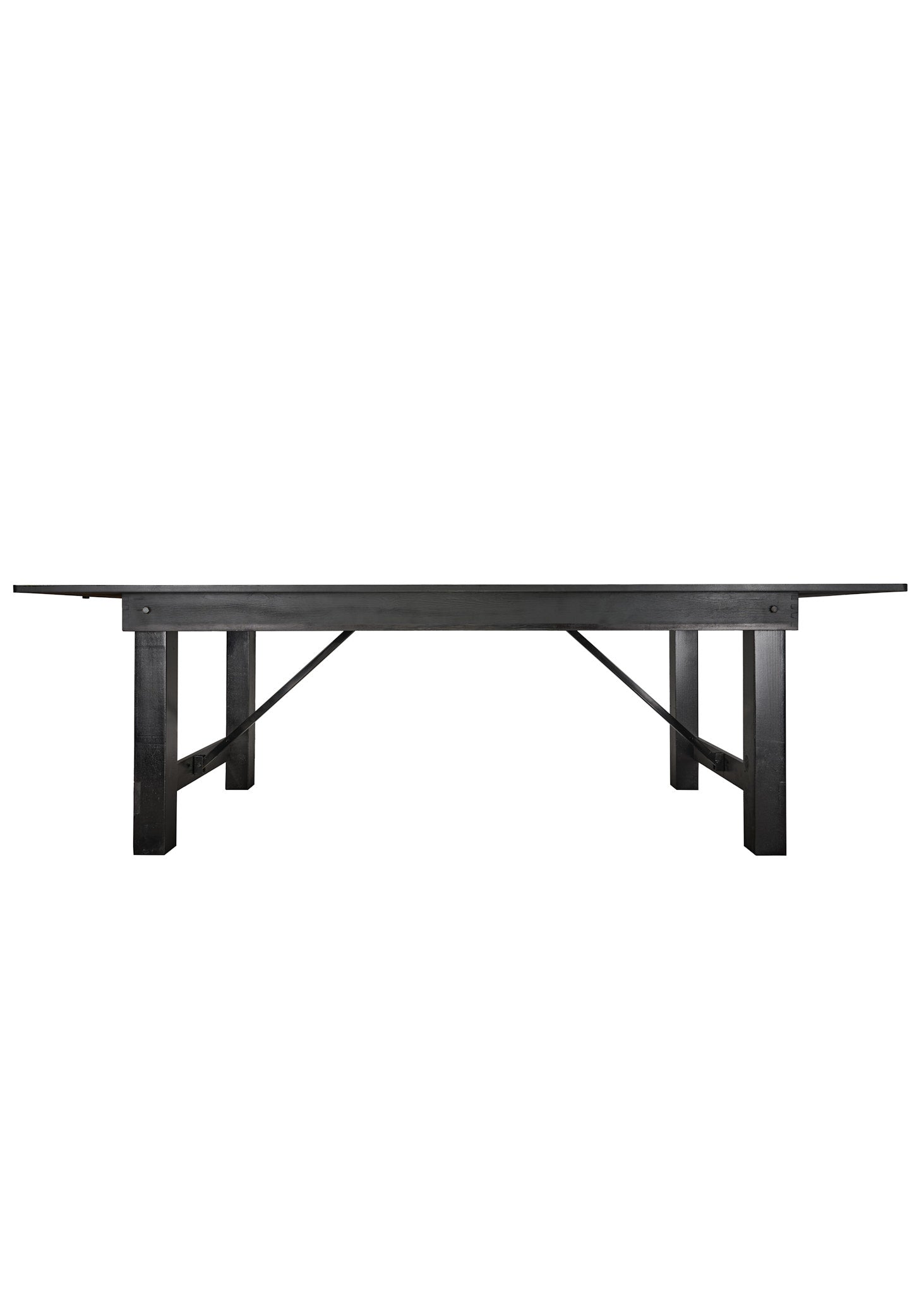 8 Foot (96" x 40") Black Straight Leg Rectangle Wood Farmhouse Table