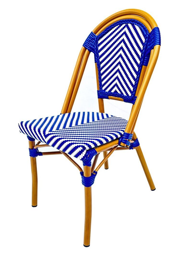 Blue and White French Bistro Patio Dining Chair