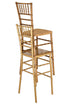 Natural with Brushed Wood Look Resin Steel Skeleton™ Chiavari Barstool