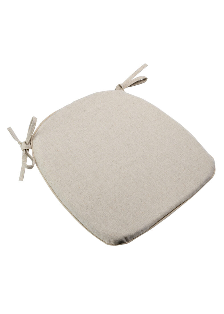 Natural Burlap Thin Cross Back Chair Cushion with Tie Straps CUSHXBACKTIE-BUR-COT-TAN-ZG-T