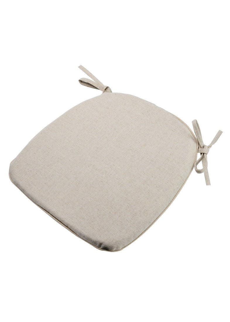 Natural Burlap Cross Back Chair Cushion with Tie Straps