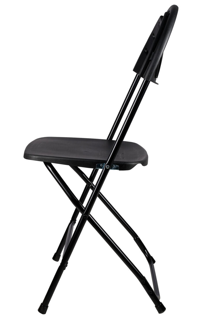 Black Fan Back Folding Chair (Steel-Poly Chair) by Chiavari CFPB-FAN-CX-T