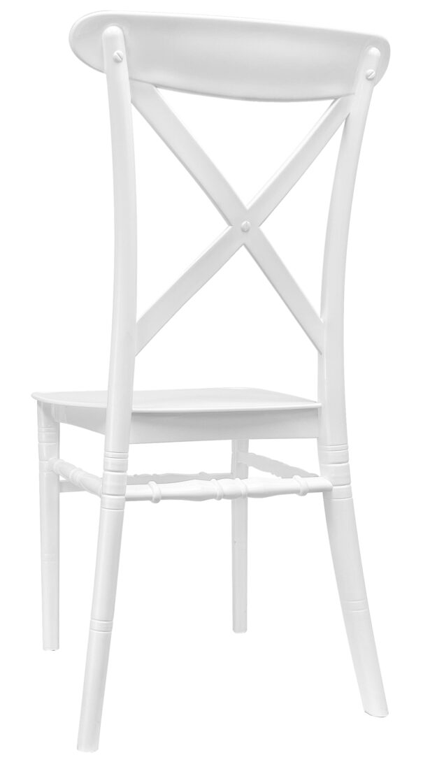 Chair Crossback BasicResin™ - White, Waterproof, Indoor and Outdoor NEW STYLE by Chivari Back CXPW-v22-SG-T