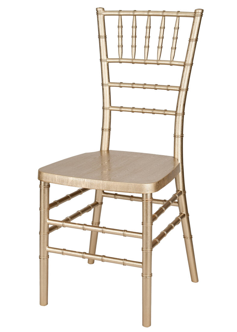 Champagne Gold Brushed Wood Look Steel Skeleton Chiavari Chair CCRCHGB-STEEL-AX-T