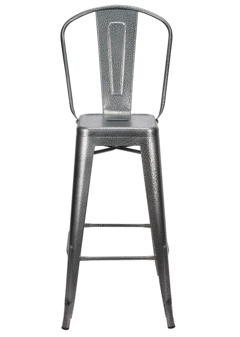 Charcoal Hi Gloss Steelix Tolix Style Metal Barstool with Back 2 BTBMCH-AX-T