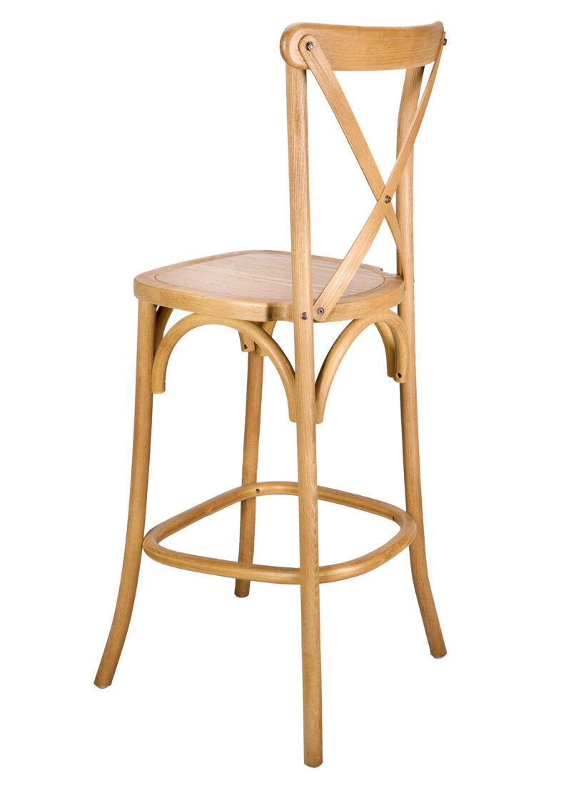 Chestnut Wood Cross Back Barstool BXWC-ZG-T