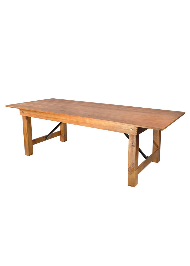 Chestnut 8 Foot (96″ x 40″) Rectangle Farmhouse Table TFARMRT9640-CHESTNUT-S-LEG-AX-T