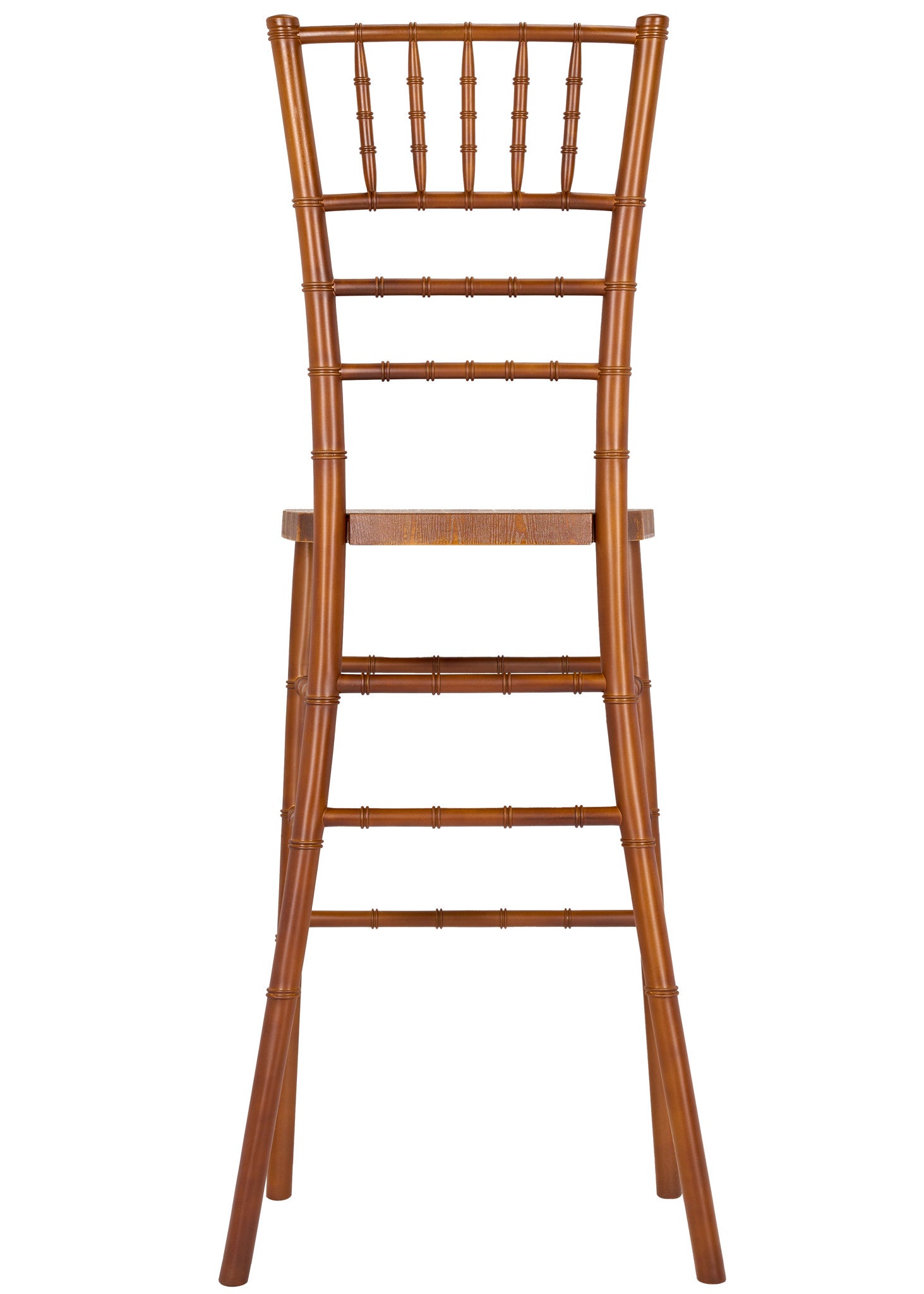 Chestnut with Brushed Wood Look Resin Steel Skeleton™ Chiavari Barstool