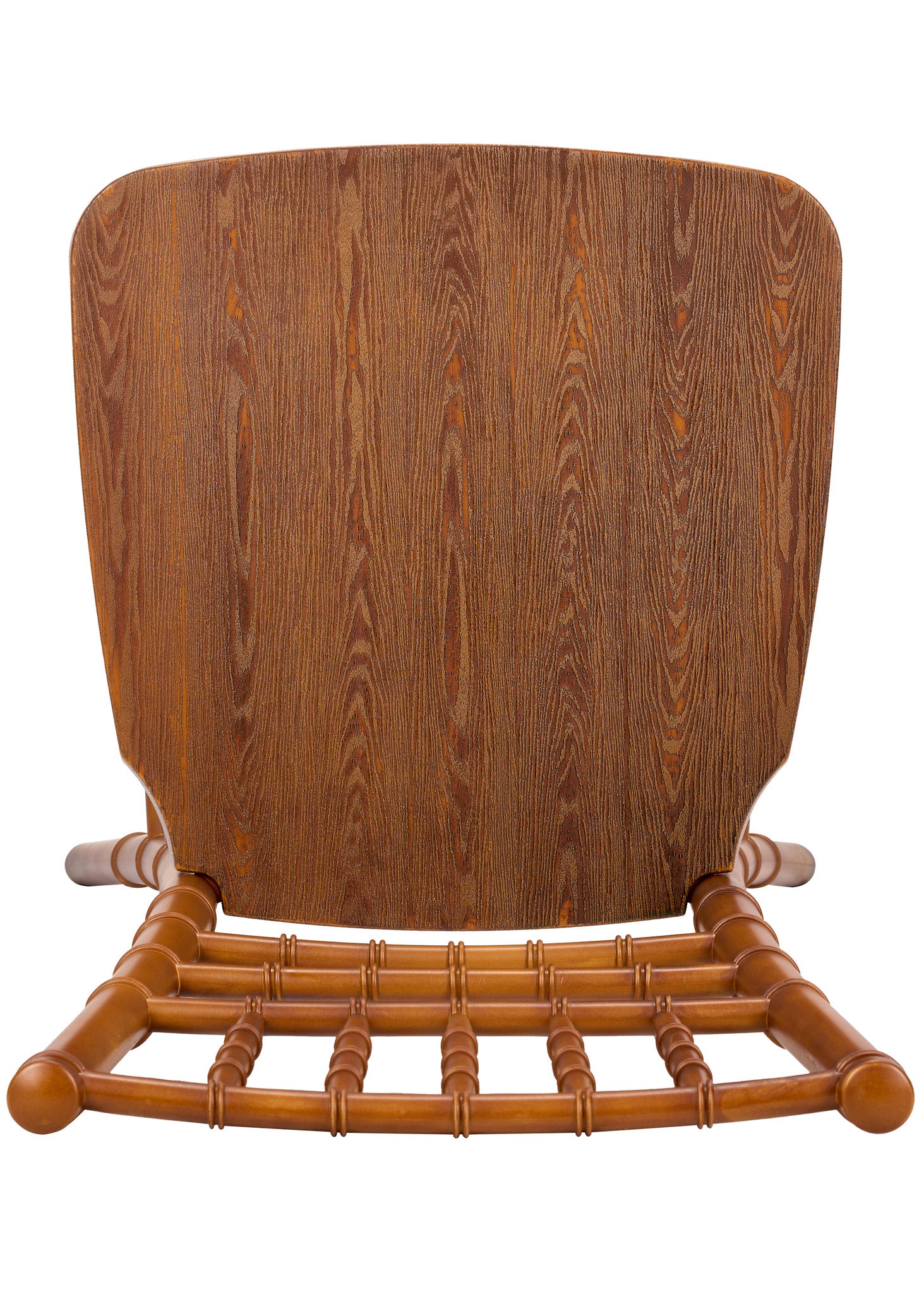 Chestnut with Brushed Wood Look Resin Steel Skeleton™ Chiavari Barstool