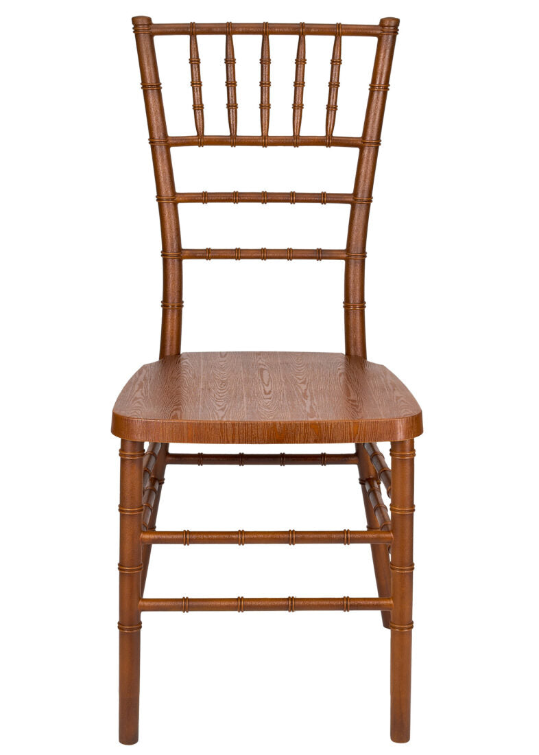 Chestnut WoodGrain Resin Steel Skeleton Chiavari Chair CCRCB-STEEL-AX-T