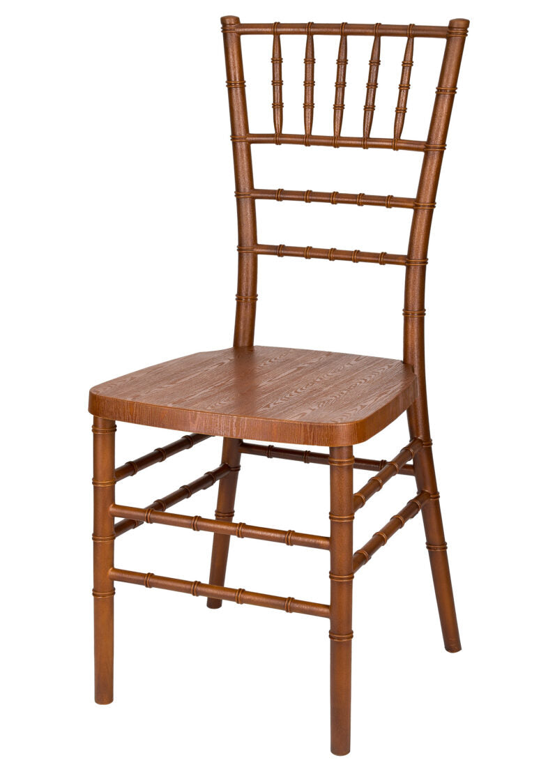 Chestnut WoodGrain Resin Steel Skeleton Chiavari Chair CCRCB-STEEL-AX-T