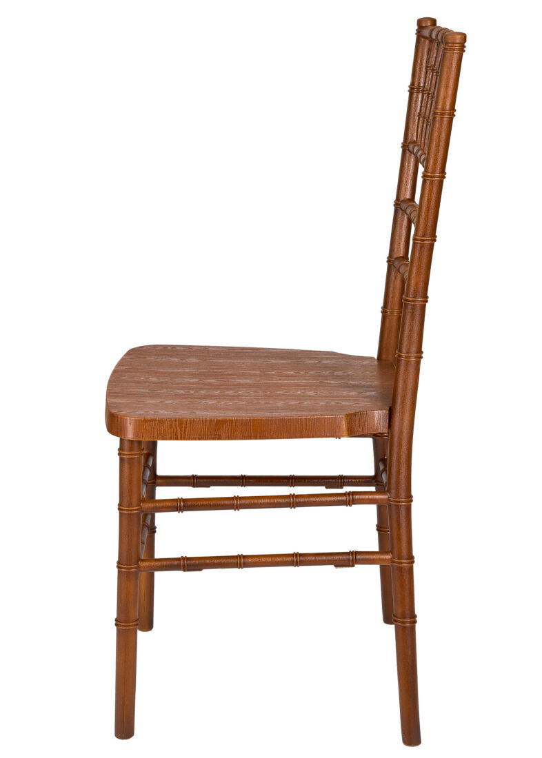 Chestnut WoodGrain Resin Steel Skeleton Chiavari Chair CCRCB-STEEL-AX-T