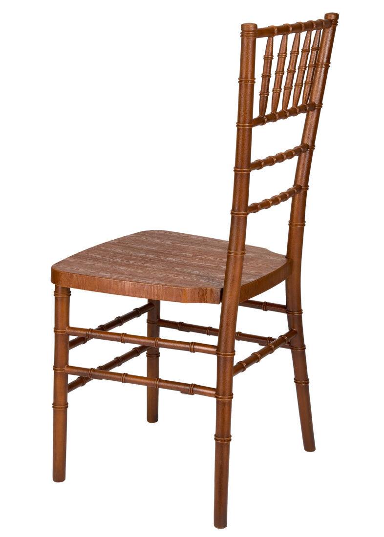 Chestnut WoodGrain Resin Steel Skeleton Chiavari Chair CCRCB-STEEL-AX-T