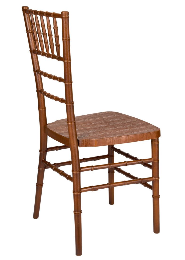 Chestnut WoodGrain Resin Steel Skeleton Chiavari Chair CCRCB-STEEL-AX-T