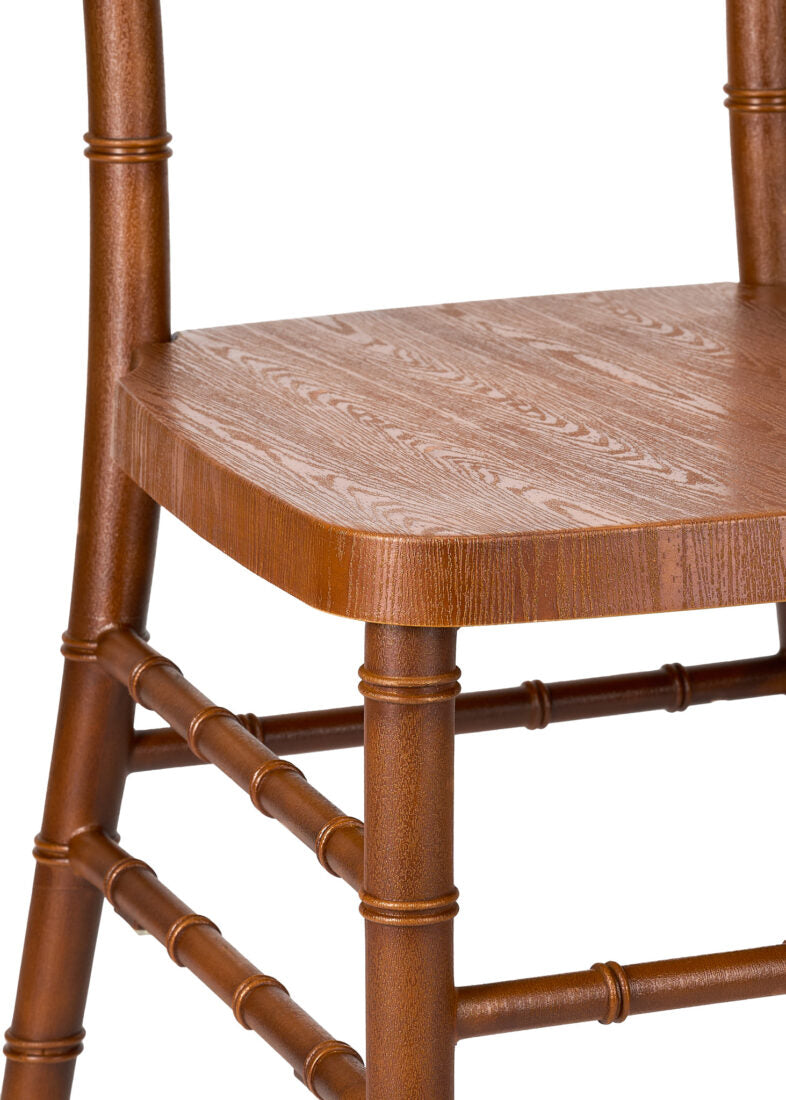 Chestnut WoodGrain Resin Steel Skeleton Chiavari Chair CCRCB-STEEL-AX-T