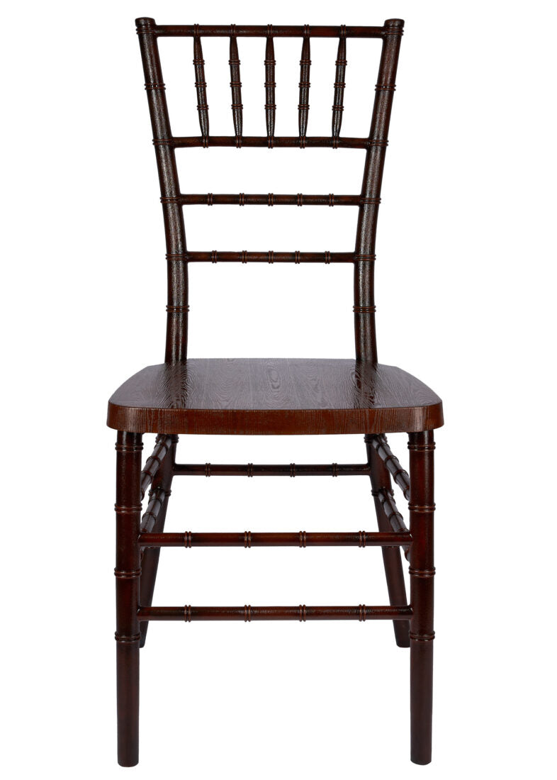 Fruitwood with Brushed WoodGrain Resin Steel Skeleton Chiavari Chair CCRFB-STEEL-AX-T