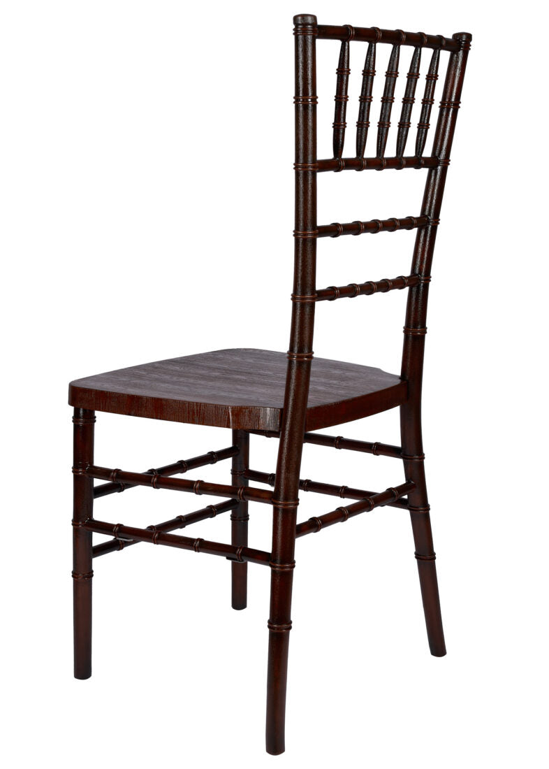 Fruitwood with Brushed WoodGrain Resin Steel Skeleton Chiavari Chair CCRFB-STEEL-AX-T