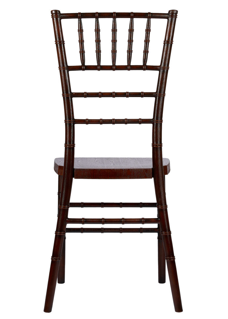 Fruitwood with Brushed WoodGrain Resin Steel Skeleton Chiavari Chair CCRFB-STEEL-AX-T