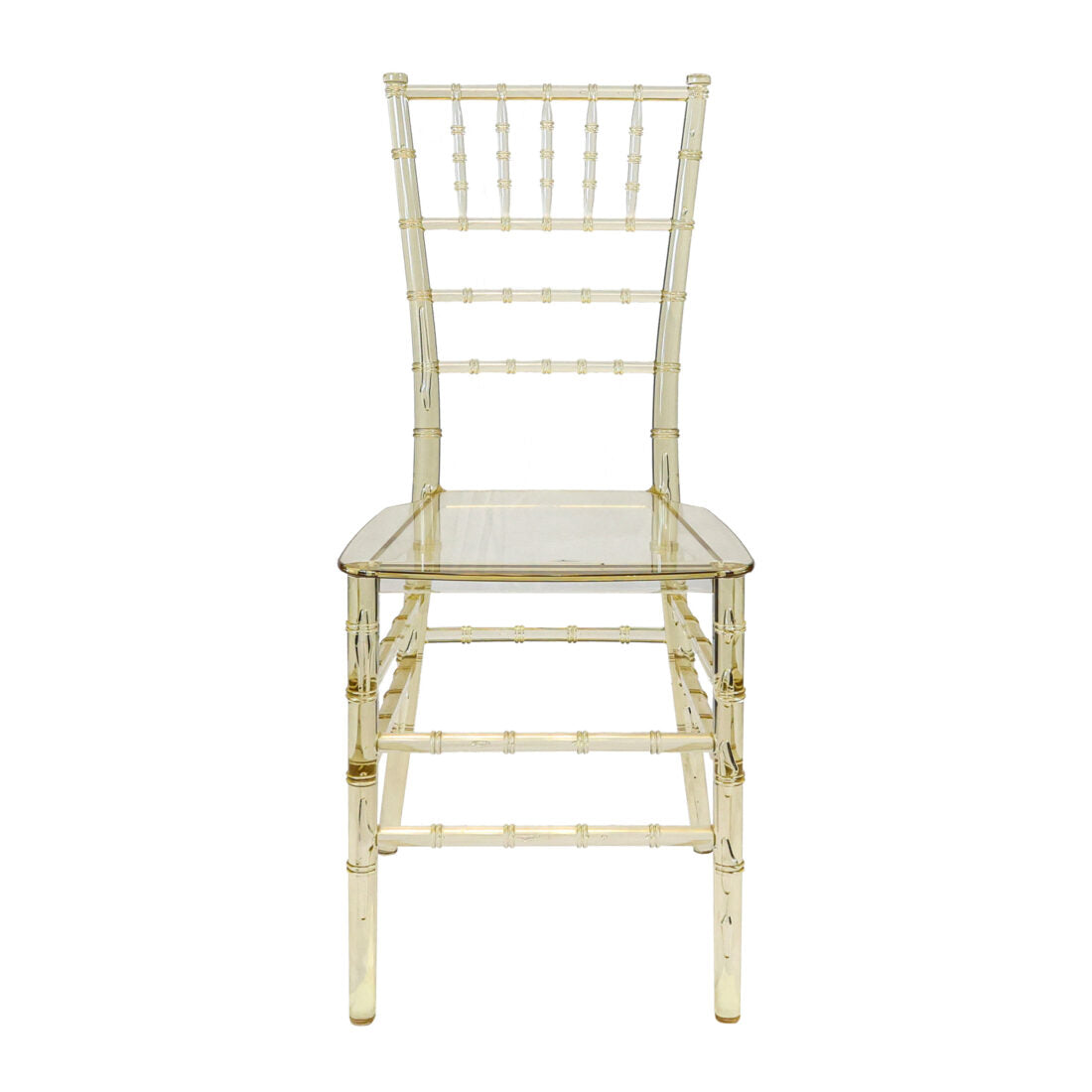 Clear Gold Champagne Resin ThinVisible Chiavari Chair CCRCHG-MONO-THIN-ZG-T Front