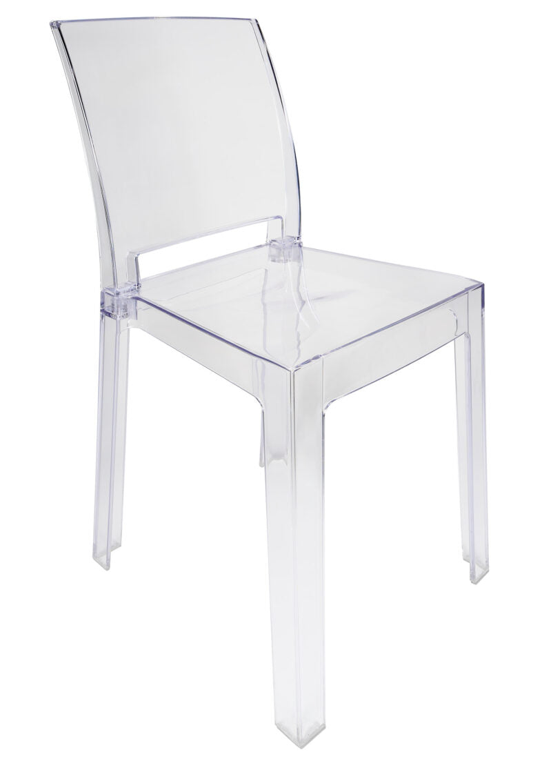 Clear Resin Square Back Ghost Chair by Chivari 45 CGRSQ-ZG-T