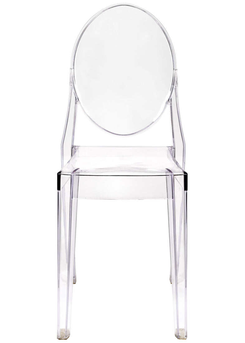 Clear Resin Oval Back Victoria Ghost Chair CGRVC-ZG-T