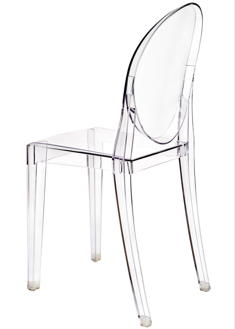 Clear Resin Oval Back Victoria Ghost Chair CGRVC-ZG-T