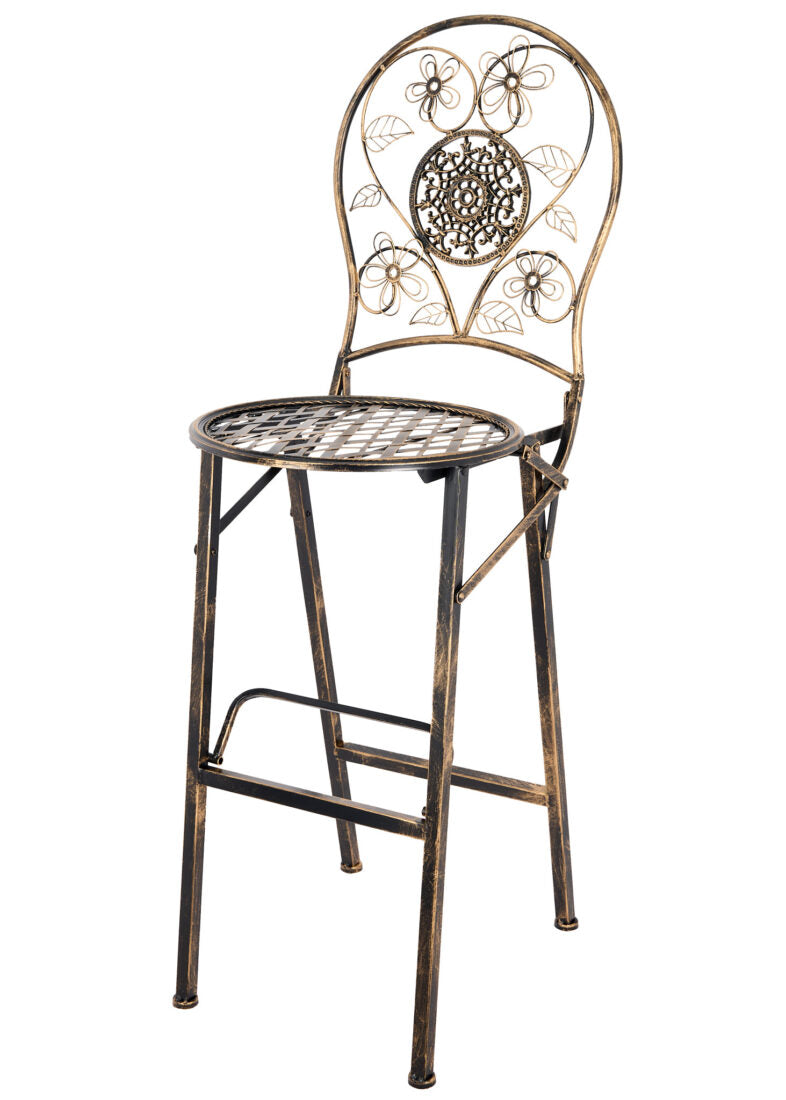 Vintage Copper/Gold Barcelona Bistro Barstool with Round Seat and Back (Per Chair Price Shown – Sold only in Quantities of 2)