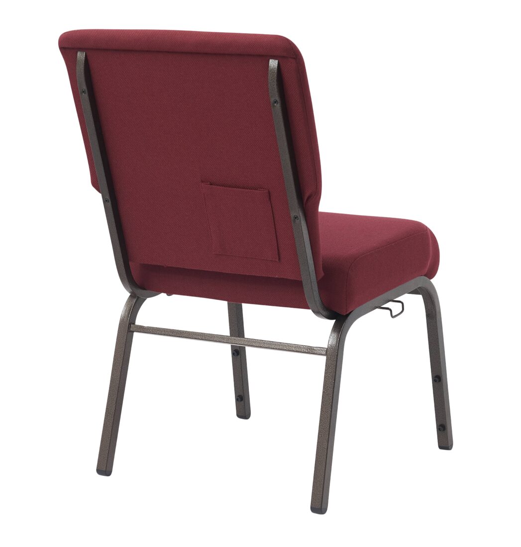 Maroon Fabric, Gold Vein Steel Frame, 18.5″ Wide Church Chair by Chivari CH18MGV-ZF-T